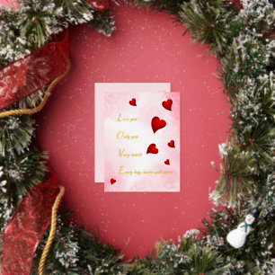 Love You, Valentine  Foil Holiday Postcard