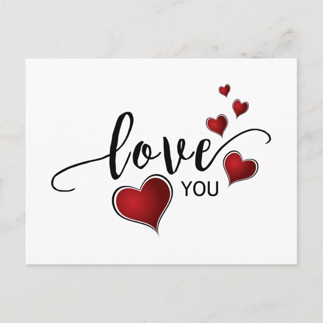 Love You Valentine Holiday Postcard (Front)