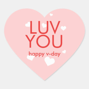 Love you Valentine's day red pink heart Sticker