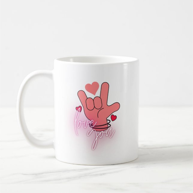 Love you.w coffee mug (Left)