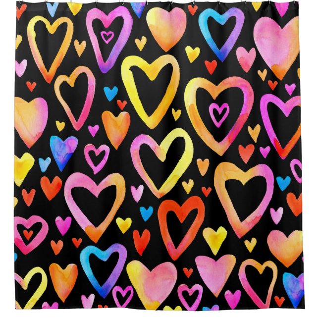 Love you. Watercolor illustration heart. Valentin  (Front)