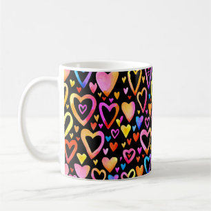 Love you. Watercolor illustration heart. Valentin  Coffee Mug