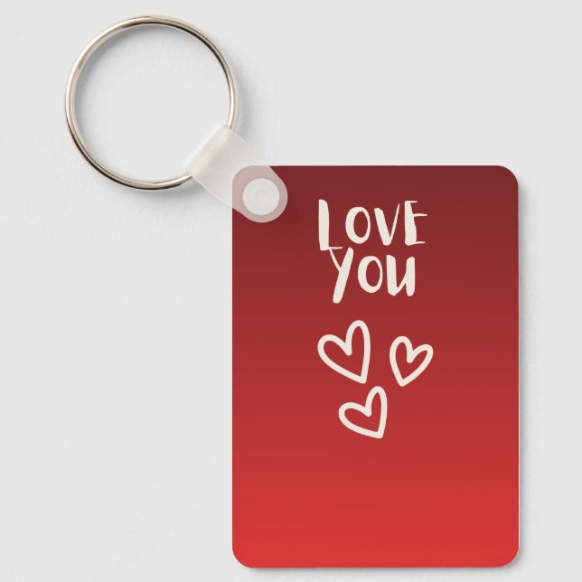 Love you with Hearts Keychain (Front)