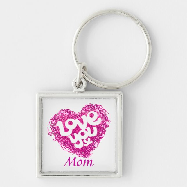 Love you x Mom keychain (Front)