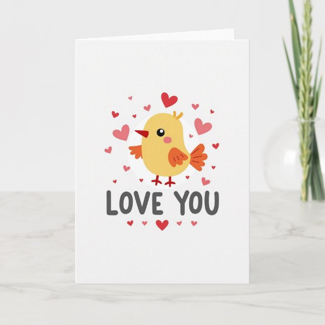 Love You Yellow Bird Card (Front)