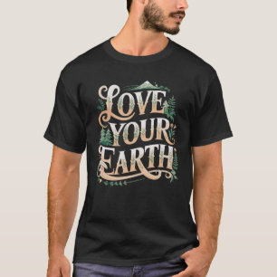 Love Your Earth Nature Lettering T-Shirt