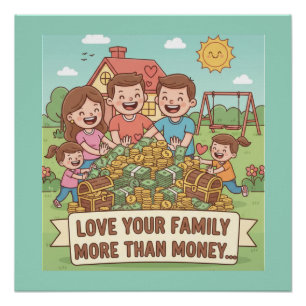 Love Your Family More Than Money Poster