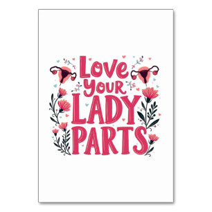 Love Your Lady Parts Womb Body Positivity Table Number