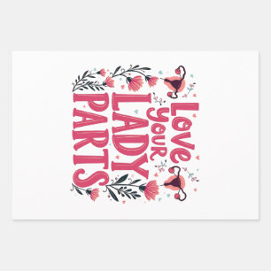 Love Your Lady Parts Womb Body Positivity  Wrapping Paper Sheet