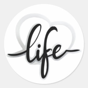 love your life classic round sticker