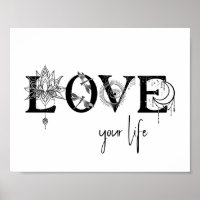 Love your life Stars Lotus moon Sun dragonflys
