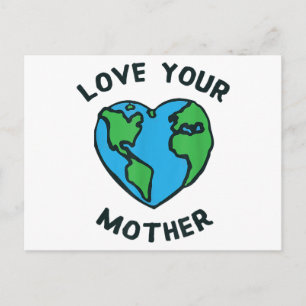 Love Your Mother Earth Heart Holiday Postcard