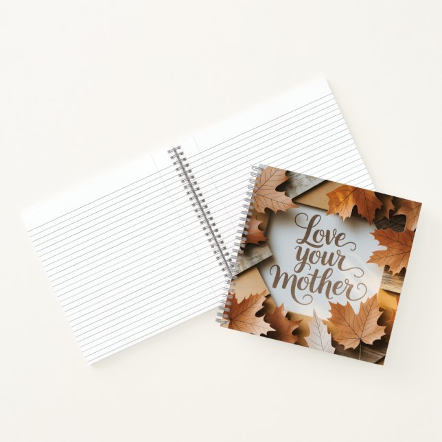 Love Your Mother Luxury Fall Leaves Premium Art  Notebook (Inside)