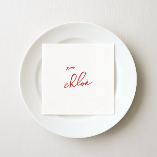 Love “Your Name” Red Typography Napkin