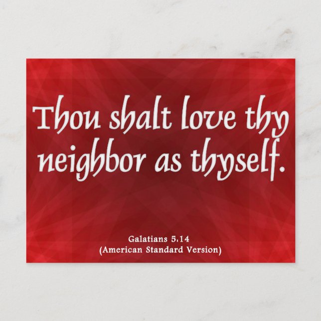 Love Your Neighbour Galatians 5:14 Postcard (Front)