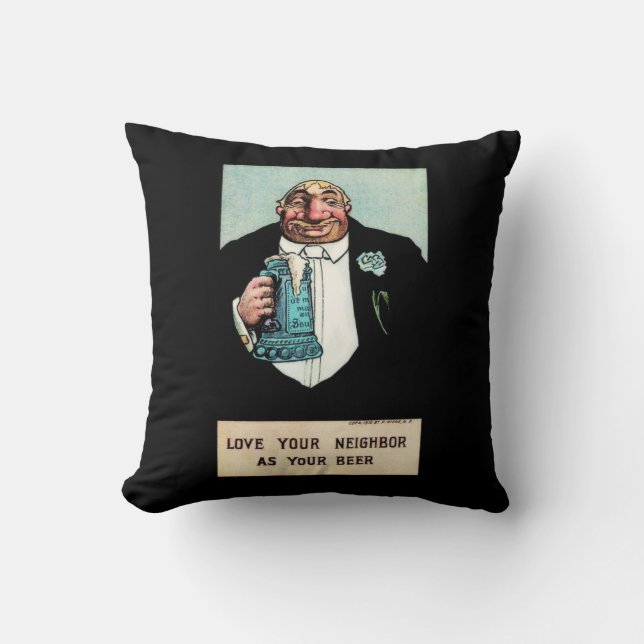Love Your Neighbour Throw Pillow (Front)
