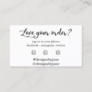 Love Your Order Small Business Order Insert Card