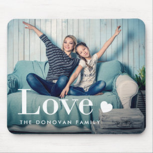 Love   Your Personal Photo and a Heart Mouse Pad