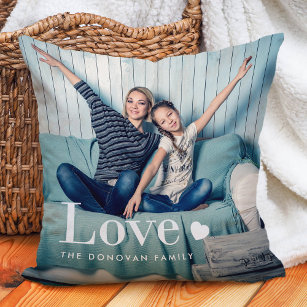 Love   Your Personal Photo and a Heart Throw Pillow
