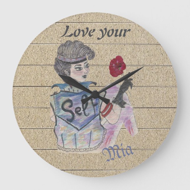 🕰️ "Love Your Self" Personalized  Wall Clock (Front)