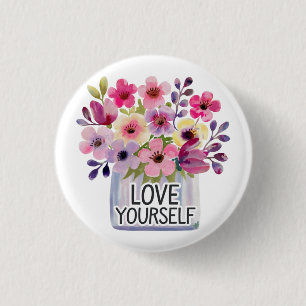 Love yourself 1 inch round button