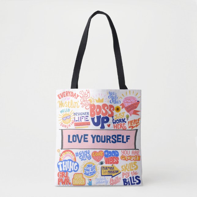 LOVE YOURSELF- BOSS UP TOTE  BAG (Front)
