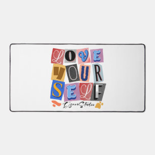 Love Yourself - Empowering Modern Design Desk Mat