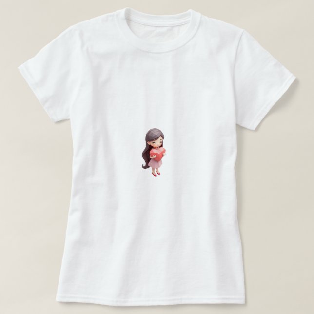 Love Yourself First Cute Heart Script Womens T-Shirt (Design Front)