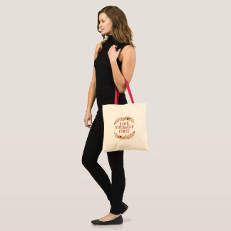 Love Yourself First Vintage Floral Self Love Tote Bag