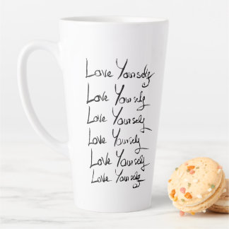 Love yourself! Motivational calligraphy quote Latte Mug