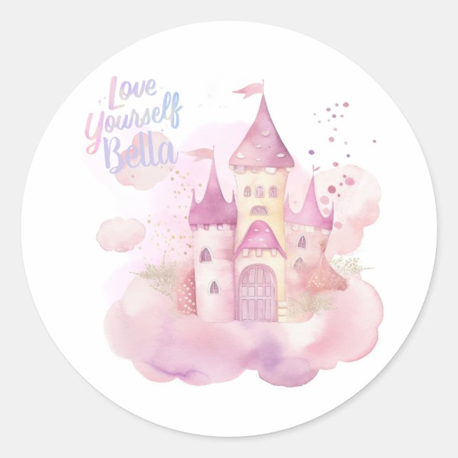 Love yourself portrait customizable portrait classic round sticker (Front)
