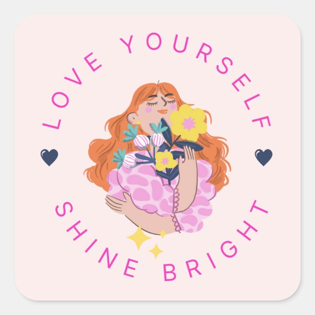 Love Yourself Shine Bright Sticker (Front)