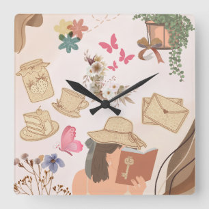 Love yourself square wall clock