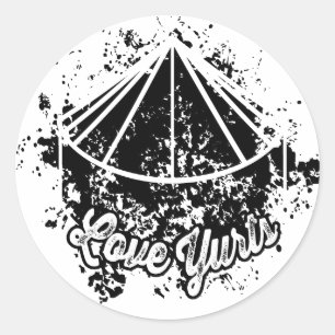 Love Yurts   Black Sticker