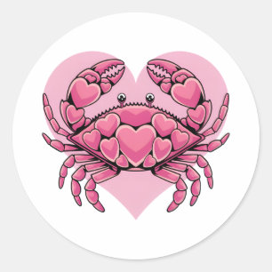 Loveable Cancer Crab With a Heart Classic Round Sticker