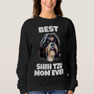 Loveable Cute Shih Tzu Dog Best Mom Relaxed Fit Sweatshirt