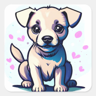 Loveable Lab Square Sticker