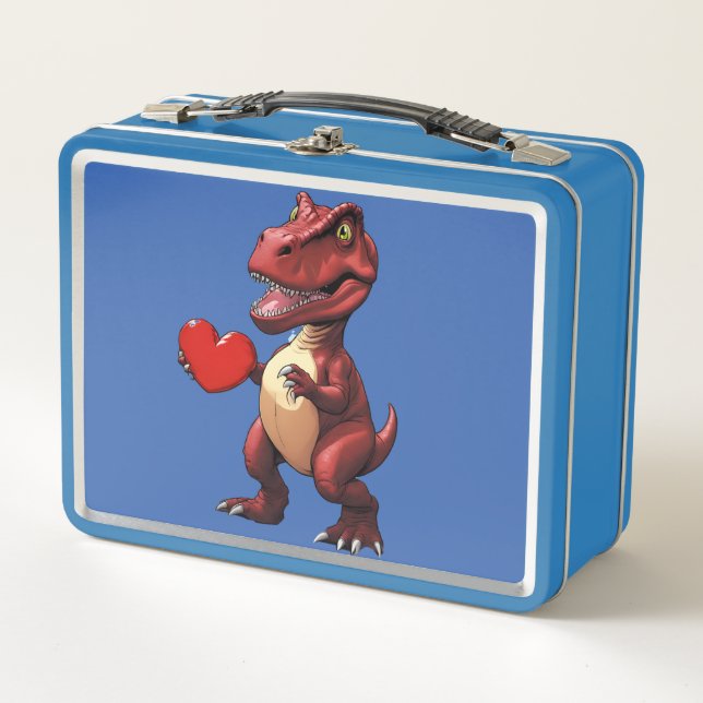 Loveasaurus Dinosaur Metal Lunchbox (Front)