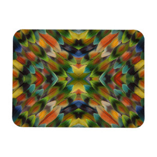 Lovebird feather kaleidoscope magnet
