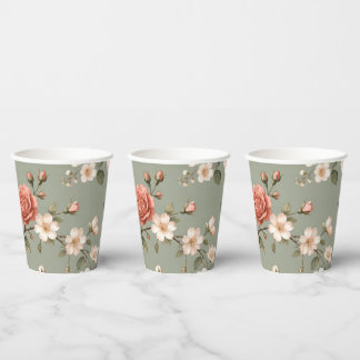 LoveBird Floral Paper Cups