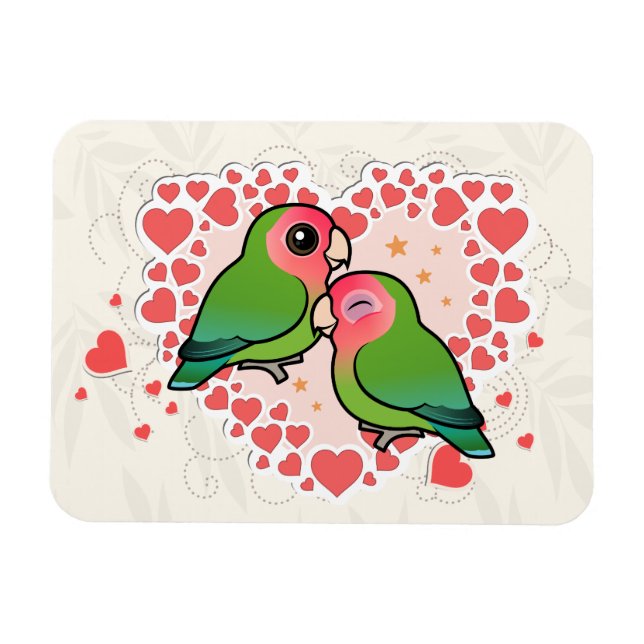 Lovebird Love Heart Magnet (Horizontal)