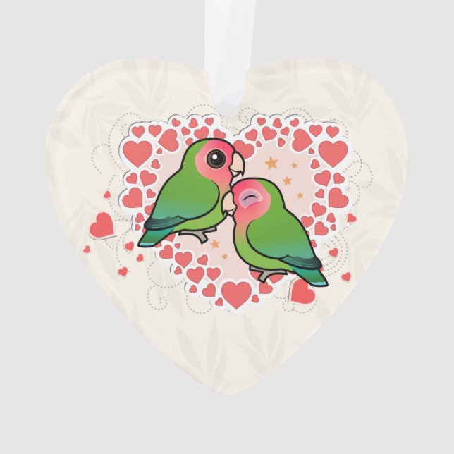 Lovebird Love Heart Ornament (Back)
