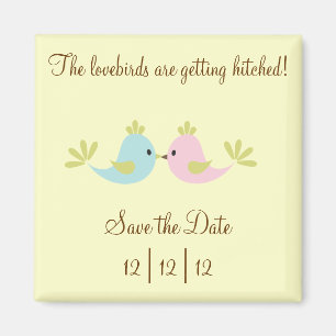 Lovebird Save The Date Magnet
