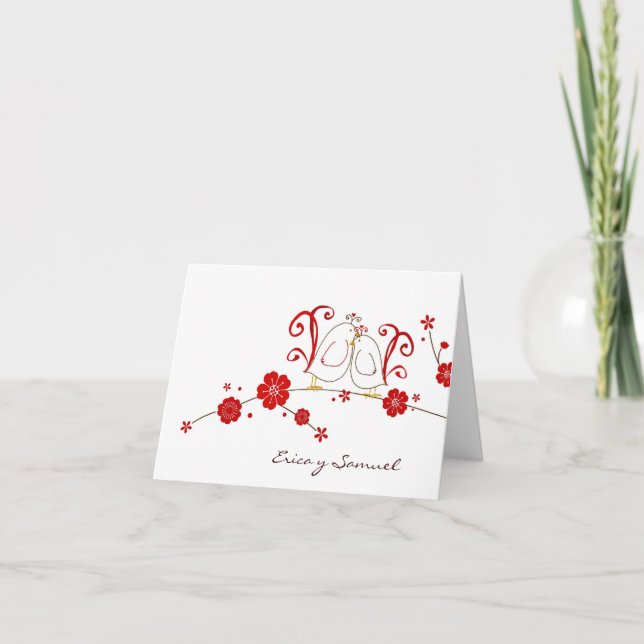 Lovebird Thank You Cards / Lovebird Greeting Cards (Front)