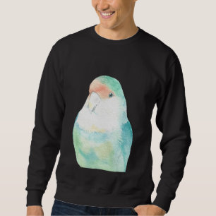 Lovebird Watercolor Painting Portrait Parrot Pets Sweatshirt
