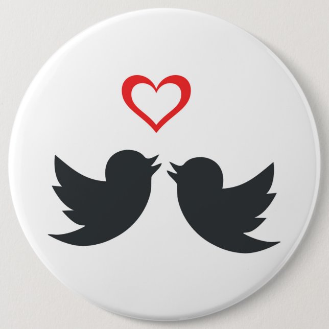 LOVEBIRDS 6 INCH ROUND BUTTON (Front)