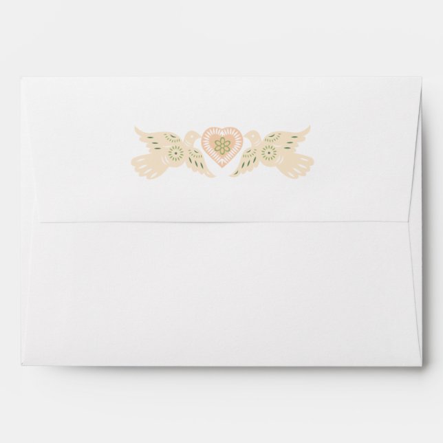 Lovebirds A7 envelope on Felt (Back (Top Flap))