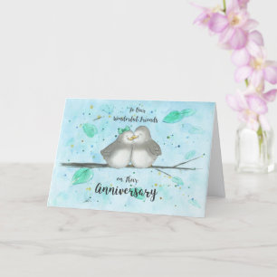 Lovebirds Anniversary Card for Friends            