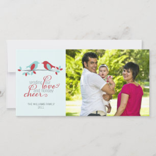 Lovebirds Christmas Photo Greeting Holiday Card