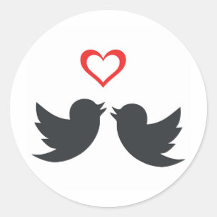 LOVEBIRDS CLASSIC ROUND STICKER